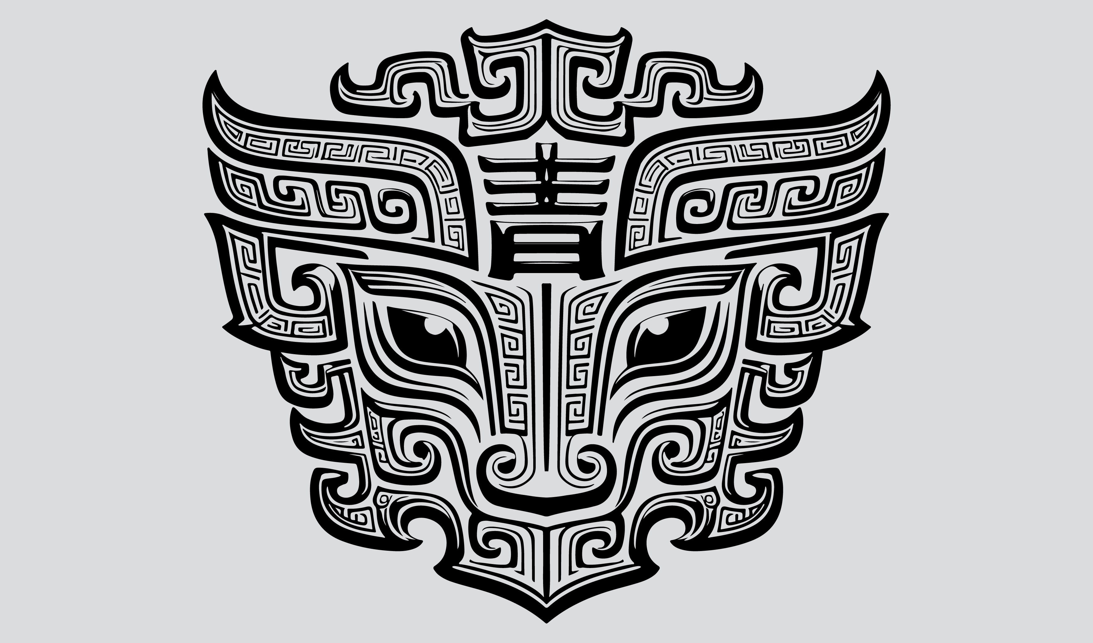 商务-传统，青铜器纹样矢量插画